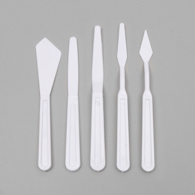 5 Sets of Plastic Scraper Paint Palette Knife Painting Auxiliary Tools Student Art Painting Tools Wholesale