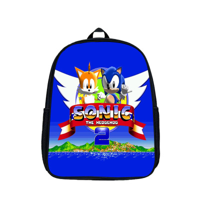 New Sonic Cartoon Elementary School Student Boy's and Girl's Schoolbag Cute Printed Logo Large Capacity Lightweight Backpack