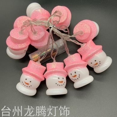 Christmas LED Colored Lamp Santa Snowman Shape Battery Light Crutch Christmas Tree String Festival Ambience Light