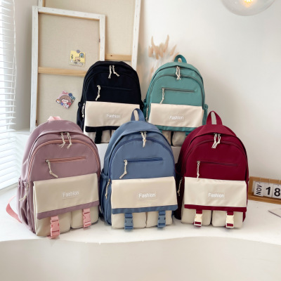 2022 New Cross-Border Hot Selling Ins Style Fresh Contrast Color Travel Backpack