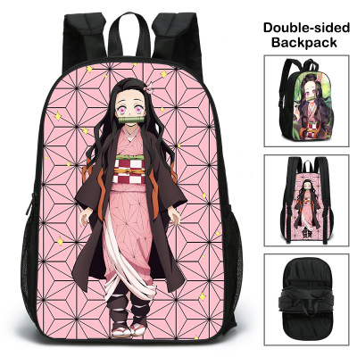 New Demon Slayer Kimetsu No Yaiba Double-Sided Schoolbag Primary and Secondary School Student Backpack