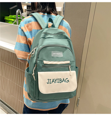 Backpack Girls' Campus Middle School Students Schoolbag Travel Bag Fashion Brand Letter Shoulder Bag