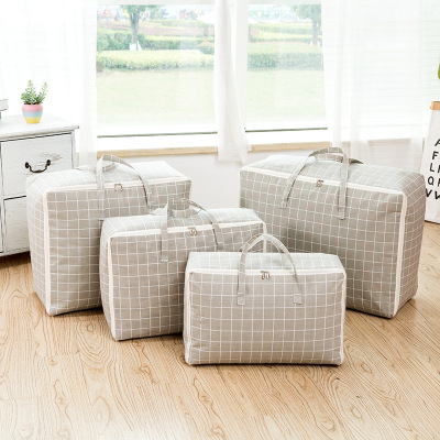 Cotton and Linen Printed Quilt Packing Bag Organizing Storage Boxes Moisture-Proof Insect-Proof Fabric Clothing Soft Buggy Bag Moving Bag