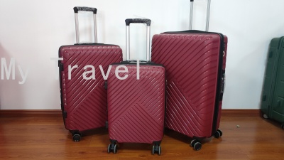 Luggage, Luggage Password Suitcase Luggage Pp Material Zipper Three-Piece Trolley Case