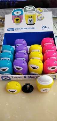 ZD-0079 Rubber + Pencil Sharpener 20Pc/Color Box, Suitable for Middle School Students, Factory Direct Sales