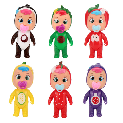 Cross-Border Crying Crying Doll Baby4.5 Inch 3D Tears Will Drink Water Colorful Vinyl Toy Doll Decoration