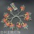 Christmas LED Color Painting Printing Crutch Flower Shape Battery Box String Santa Claus Hanging Light Flashing Light