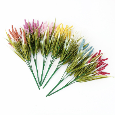 Artificial Flower Malt Grass Wedding Flower Arrangement Fur Grass Home Decoration Plastic Fake Flower Green Bristlegrass Floriculture Decoration Wholesale