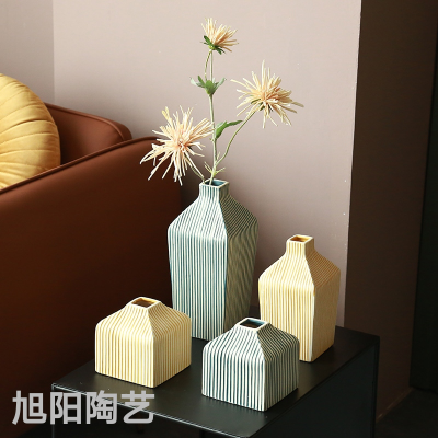Modern Home Ceramic Decoration Italian Morandi Vase Living Room Home Ornaments Ceramic Crafts