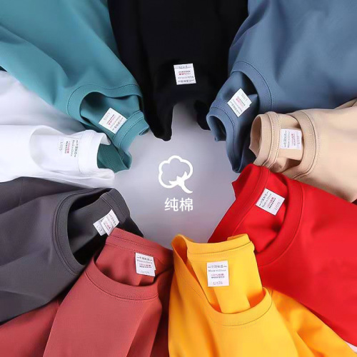 combed cotton heavy cotton t-shirt japanese style loose 180g printed logo culture advertising shirt men and women short sleeve wholesale