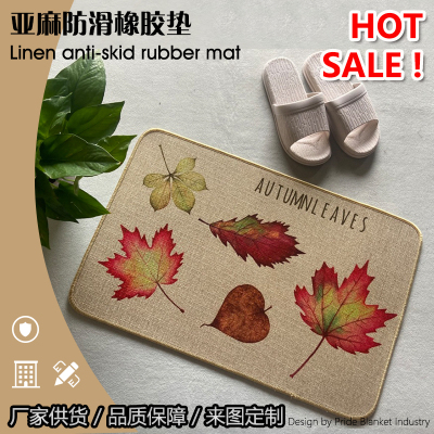 Linen Cushion Rubber mat Kitchen Doormat and Foot Mat Printed Mat Non-Slip Cartoon Absorbent Entrance Mats Bathroom rugs