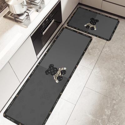 Kitchen Floor Mat Absorbent Oil-Absorbing Washable Quick-Drying Mat Diatom Ooze Stain-Resistant Waterproof Oil-Proof Strip Non-Slip Mat