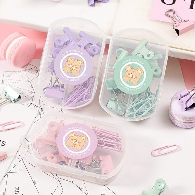 Macaron Color Ticket Clips round-Head Clip Long Tail Clip Office Combination Set Student Journal Clip Binder Clip Wholesale