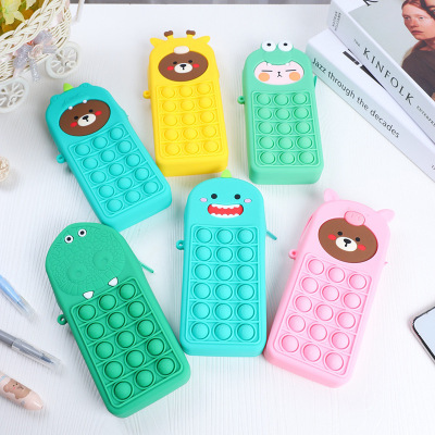 New Cartoon Rat Killer Pioneer Bubble Pencil Case Cute Cartoon Silicone Stationery Box Pencil Bag Pencil Case Opening Season Gift