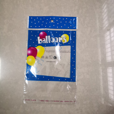 14*24M Printed Balloon Packaging Bag OPP Transparent Ziplock Bag with Warning