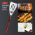 Stainless Steel Barbeque Grill Set Solid Wood Handle Barbecue Tool Apron 7-Piece Combination Multi-Functional BBQ Spatula Toast Clamp