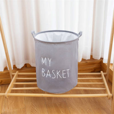 Cross-Border Hot Selling PE Coated Waterproof Dirty Laundry Storage Bucket Large round with Closed Quilt Sundries Box