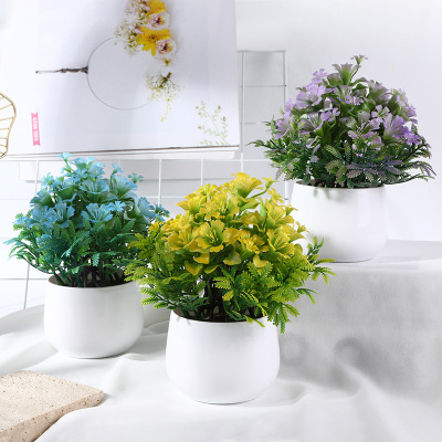 New Style Artificial Plant Flower Plastic Bonsai Home Front Desk Creative Artificial Flowers Decoration Artificial Plant Pot