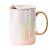 Nordic Creative Rainbow Ceramic Cup Pearl Glaze Mug with Lid Coffee Cup Colorful British Style Gift