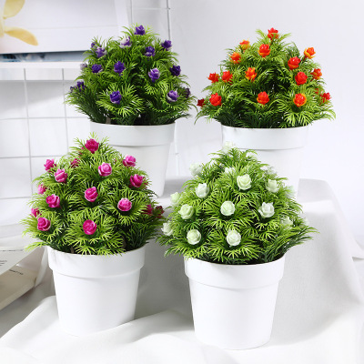 Artificial Plant Flower Pot Indoor Living Room Decoration Artificial Plant Decoration Artificial Greenery and Fake Flowers Bonsai
