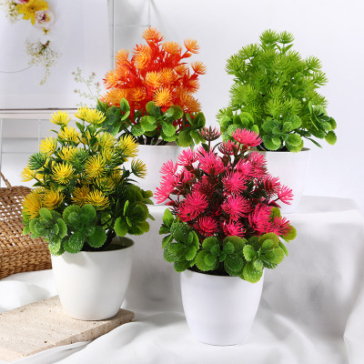 Fake Flower Potted Decoration Artificial Plant Flower Pot Creative Home Desktop Living Room Decoration Factory in Stock Wholesale