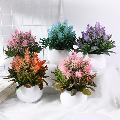 Factory Direct Supply New Creative Simulation Green Flower Decoration Preserved Fresh Flower Home Desktop Simulation Plant Pot Wholesale