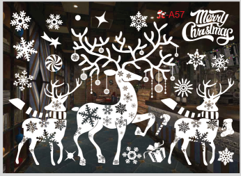 Christmas Decorations Holiday Scene Layout Window Stickers Glass Deer