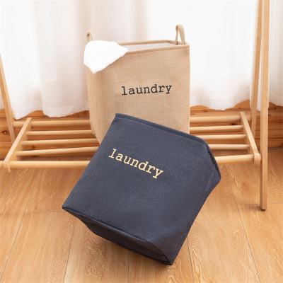 Spot Denim Jute Eva Box Printed Letters Nordic Style Laundry Basket Sundries Toy Storage Box