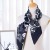 FENNYSUN 90*90cm Big Twill Wrap Shawl Camellia Leaves Black 