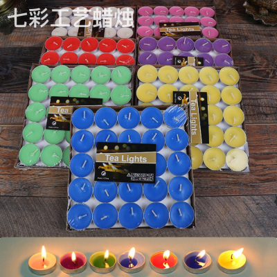 520 Valentine's Day Display Picture Smoke-Free Aromatherapy Candle Tea Paraffin Birthday Confession Small Candle round 2-Hour Wholesale