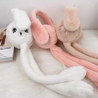 Rabbit Plush Earmuff Moving Ears Warm Hat Online Influencer Cute Children Girl Ear Warmer Earmuffs Wholesale