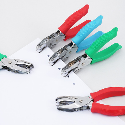 Five-Pointed Star Love Glue-Coated Labor-Saving Manual Punch Plier Single Size Round Hole Triangle Square Loose-Leaf Puncher