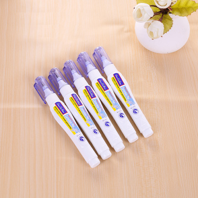 7ml White Quick-Drying Correction Fluid Large Capacity Point Pressure Type Correction Pen Correction Fluid Primary School Students Eliminate Stationery Wholesale