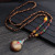 Men's and Women's Ethnic Style Necklace Retro Wooden Bead Sweater Chain Long Bodhi Pendant All-Matching Clothing Pendant Accessories Wholesale