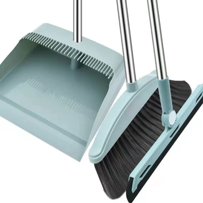 Factory Direct Broom Set Wholesale Household Soft Hair Broom Plastic Stainless Steel Broom Long Scraping Tooth Dustpan Combination