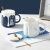 Cute Cartoon Embossed Polar Bear Ceramic Mug with Cover Spoon Girls Breakfast Coffee Milk Cup