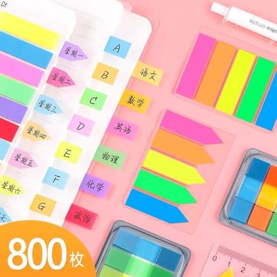 Index Label Fluorescent Instruction Stickers Extraction Colorful Korean Fresh Sticky Notes Student Classification Mark