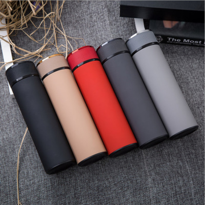 New 304 Leather Pattern Straight Cup Rubber Paint Vacuum Cup Men's Commercial Tea Cup Gift Printed Logo Department Store