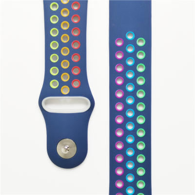 Applicable to Apple Watch 123456 Generation Se Rainbow Color Nike Silicone Sports Watchband