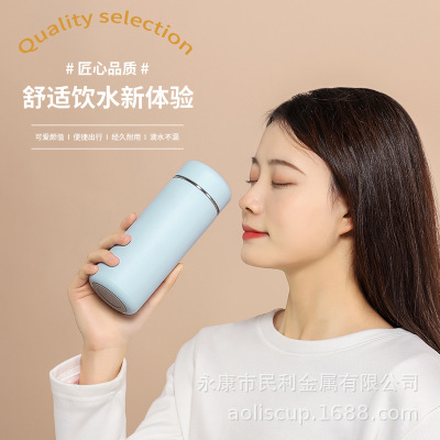 New 304 Stainless Steel Double Wall Thermal Cup Fashion Men And Women Spray Plastic Home Simple Tumbler Drinking Cup