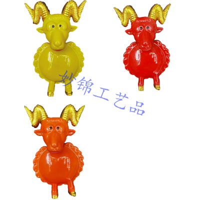 3D Colorful Plastic Chinese Zodiac Sign of Sheep Refrigerator Stickers Creative Home Background Decorative Crafts