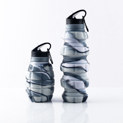 Foldable Grenade Water Bottle Edible Silicon Biking Walking Water Bottle Belt Hook Climbing Button Carabiner Drinkware