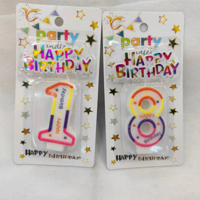 Children's Party Birthday Candle English Decorative Letters Craft Large Digital Candle Color Hem XINGX Digital Candle