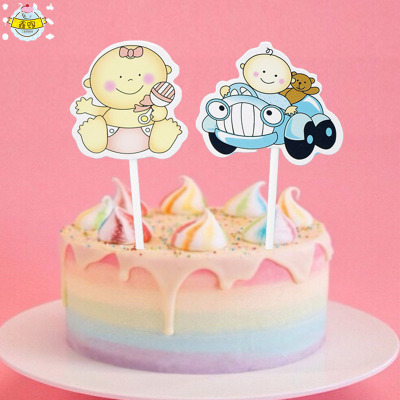 Boutique Direct Selling Cartoon Cake Card Inserting Cute Cake Decorative Flag Baking Decoration Birthday Party Cake