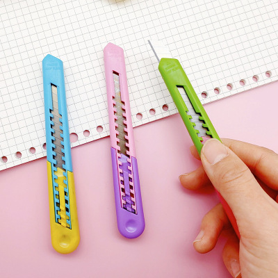 Creative Two-Color Small Art Knife Stainless Steel Wallpaper Knife Unpacking Paper Cutter Cute Student Stationery Express Knife