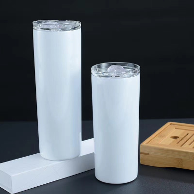 Cross-Border Double-Layer Sublimation Vacuum Cup 304 Stainless Steel Vacuum Straw Cover Straight Car Creativity Cup