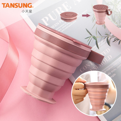 Spot New Product Silicone Folding Cup Portable Octagonal Folding Bottle Foldable Adjustable Cup Wholesale