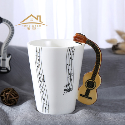Large Ceramic Electric Ji Musical Instrument Ins Milk Coffee Cup Note Water Cup Mug Music Mug Factory Direct Supply