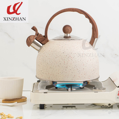 Beige Whistle Kettle Amazon Cross-Border Kitchenware Sound Kettle 5L Anti-Scald Handle Whistle Kettle