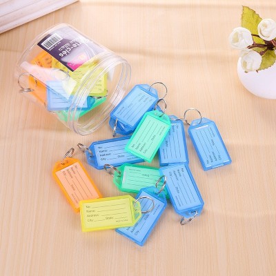 Transparent Color Plastic Key Card Convenient Classification Keychain Luggage Tag Hotel Marker Boarding Pass Accessories